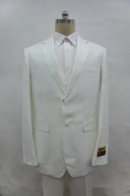 Mens White Linen Suit - White Linen Wedding Suit - White
