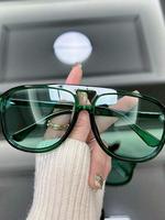 Unisex Simple Style Tinted Lens Aviator Glasses, Trendy Casual Frames Glasses for Everyday Use, Fashion Modern Accessories fo...