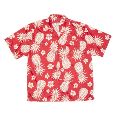 UZZI Mens Shirt Red Crazy Pattern L