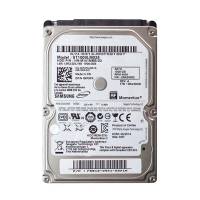 0XP5PX Dell 1TB 5400RPM SATA 3Gb/s 8MB Cache 2.5-Inch Hard Drive for Latitude Notebook