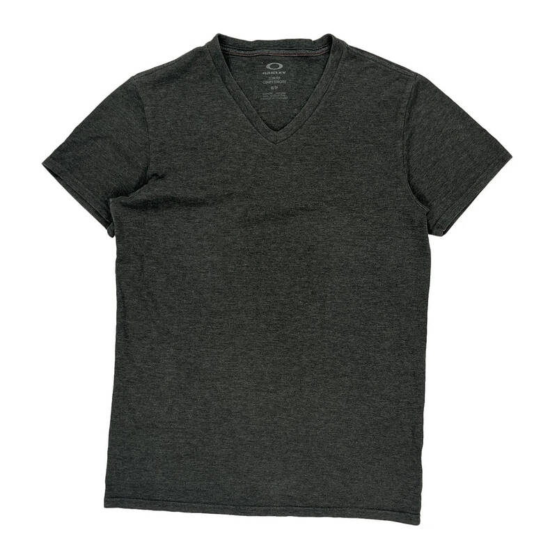 Oakley Slim Fit T-Shirt - Small Grey Cotton Blend