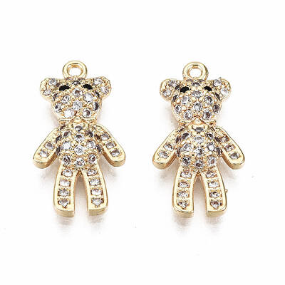 Brass Micro Pave Clear Cubic Zirconia Pendants