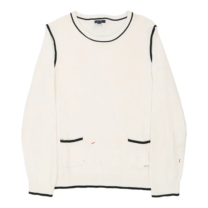 Nautica Jumper - Large White Cotton Blend