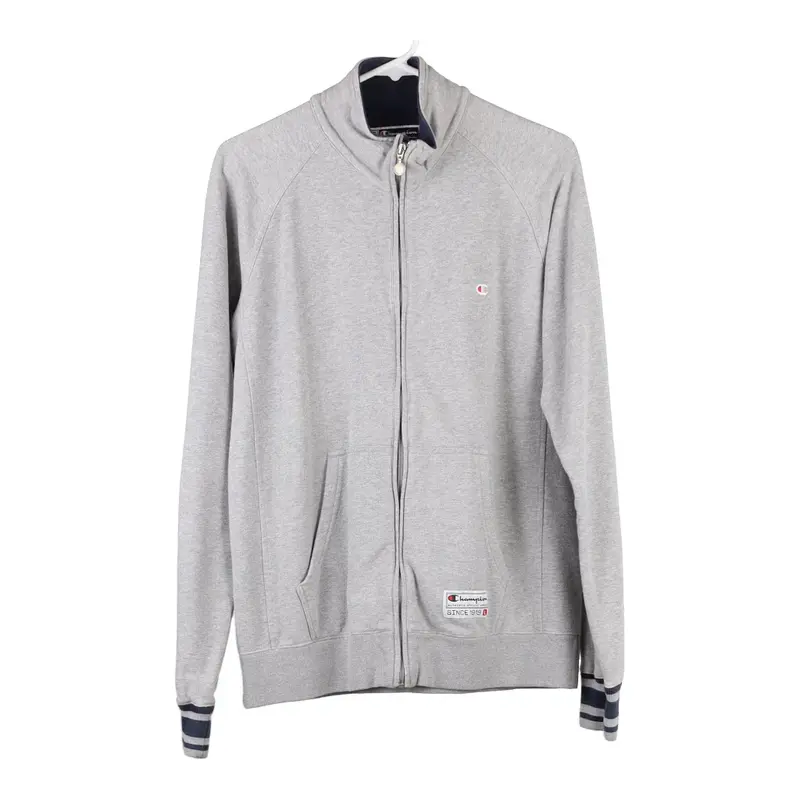 Champion Zip Up - Large Grey Cotton Blend