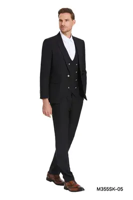 Tazio Men's Skinny Fit 3-Piece Suit - Bold Colors