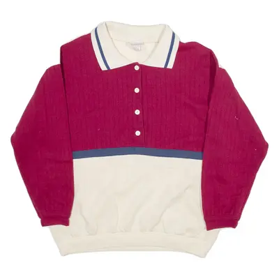 IMAGINE Womens Sweatshirt Pink Button Neck XL