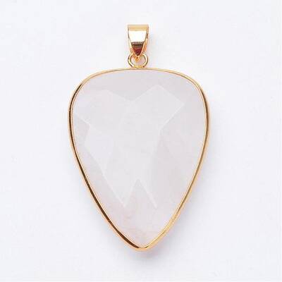 Faceted Natural Quartz Crystal Pendants