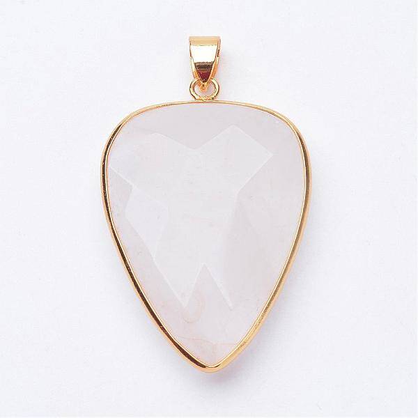 Faceted Natural Quartz Crystal Pendants