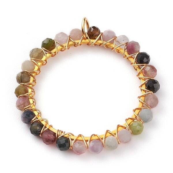 Natural Tourmaline Wire Wrapped Pendants