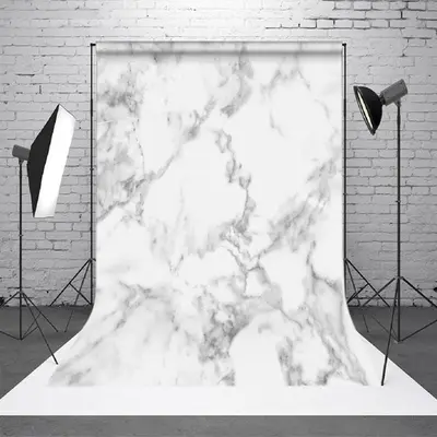 Aperturee Blurry White Grey Marbled Texture Photo Backdrop - Aperturee