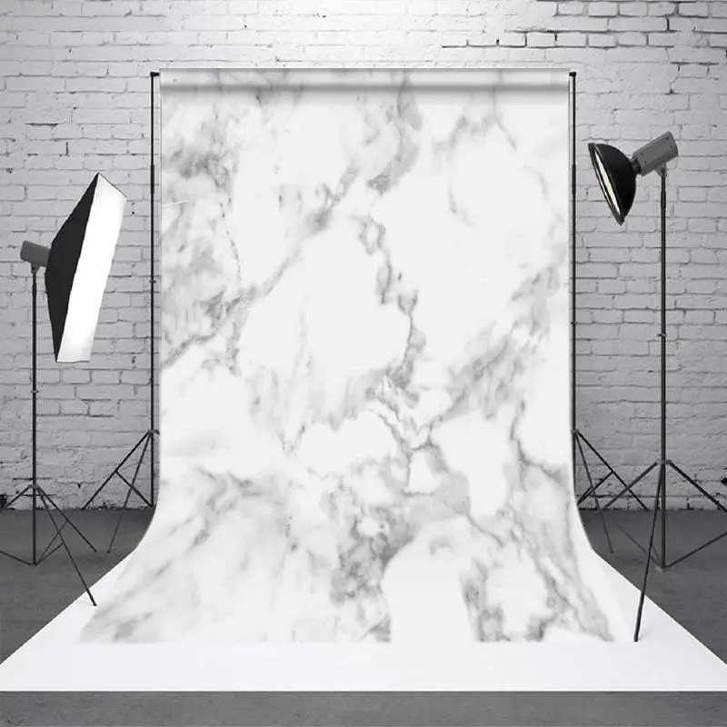 Aperturee Blurry White Grey Marbled Texture Photo Backdrop - Aperturee