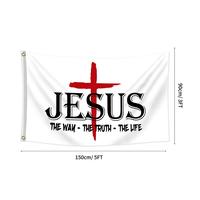 Jesus The Way The Truth The Life Flag, 1 Count Single Sided Printing Flag with 2 Counts Grommets, Indoor & Outdoor Decoration...