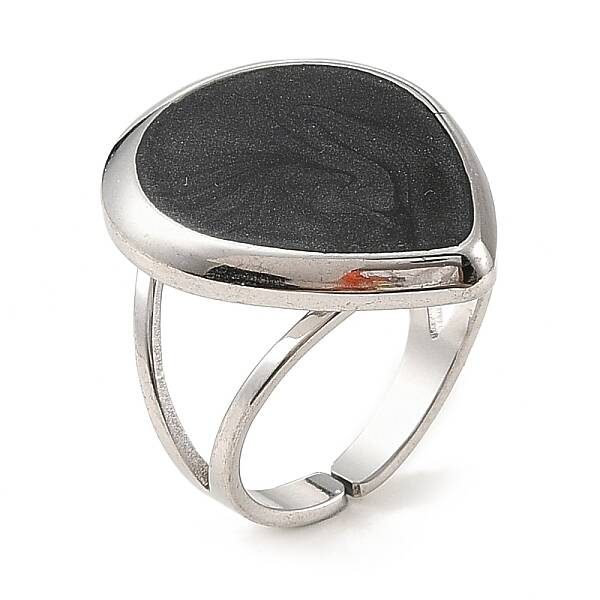 304 Stainless Steel Enamel Open Cuff Rings for Women