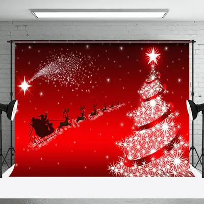 Aperturee Santa Reindeer Snowy Christmas Night Party Backdrop