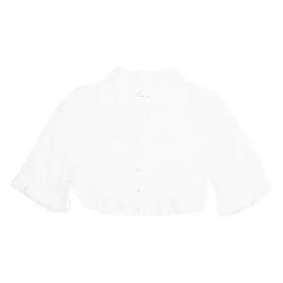 WALDORFF Womens Cropped Top White V-Neck Long Sleeve M