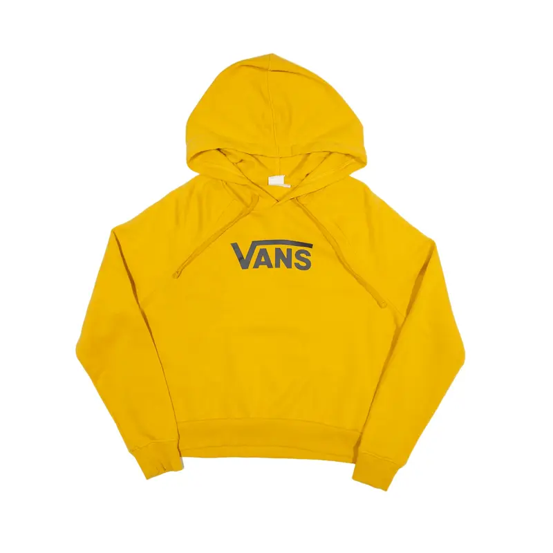 VANS Cropped Hoodie Yellow Pullover Womens XS