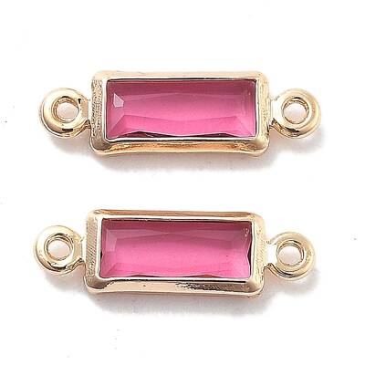 Brass Pave Glass Connector Charms