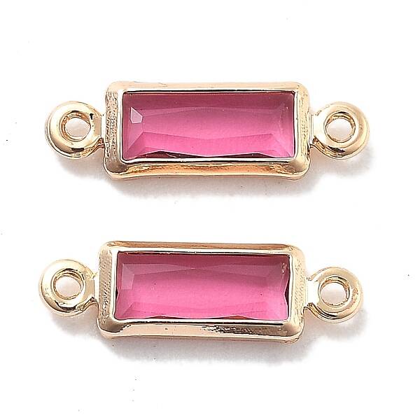 Brass Pave Glass Connector Charms