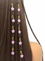 Flower & Geometric Decor Hair Clip, Dreadlocks Beads Hair Braid Rings Clips, Dread Locks Hair Braiding Metal Cuffs Decoration...