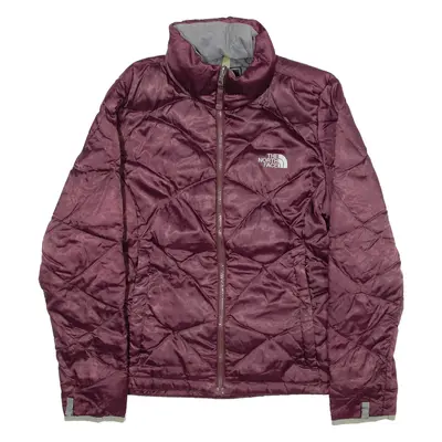 THE NORTH FACE Down Insulated Womens Puffer Jacket Maroon Nylon M