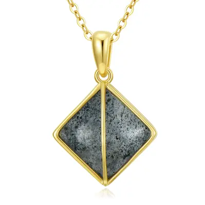14K Gold Herkimer Diamond Pendant Necklace