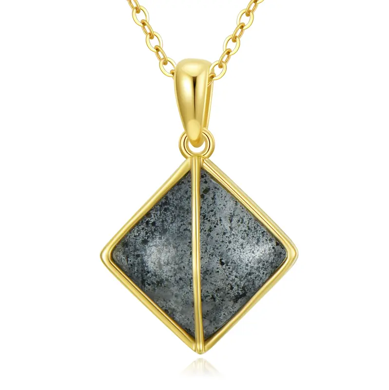 14K Gold Herkimer Diamond Pendant Necklace