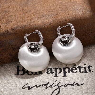 Flat Round Brass Hoop Earrings for Women