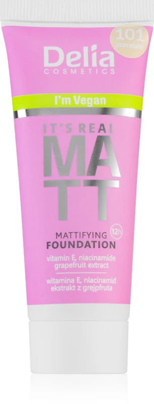 Delia Cosmetics It'S Real Matt Mattifying Foundation Color 104 Sand 30 Ml