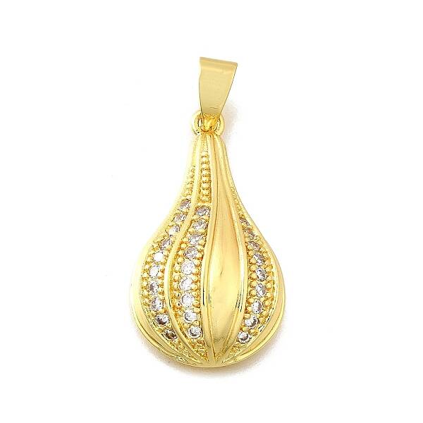 Brass Micro Pave Cubic Zirconia Pendants