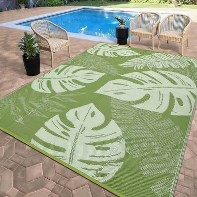 Garvee Durable Waterproof Reversible Outdoor Rug – Plastic Straw Patio Carpet, UV & mark Resistant, Lightweight, Easy to Cl...