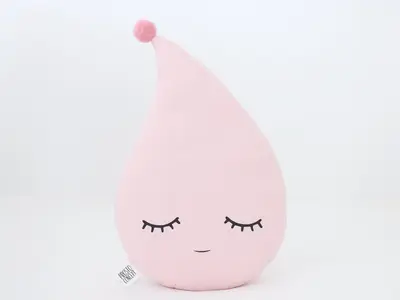 Sleepy Pale Pink Raindrop Pillow