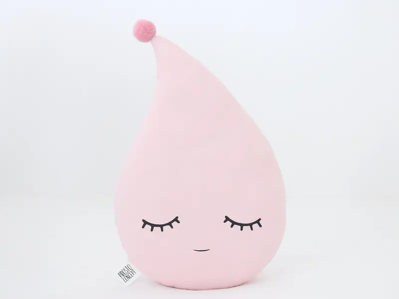 Sleepy Pale Pink Raindrop Pillow