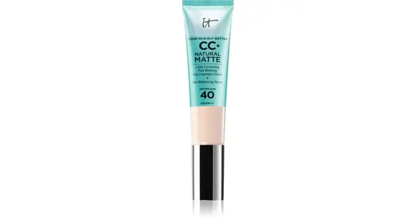 IT Cosmetics Your Skin But Better CC+ Cream Natural Matte Mattifying Foundation SPF 40 for Women Rich Honey 32ml