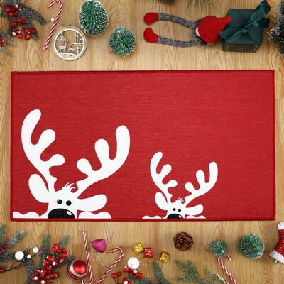Garvee Christmas Doormat, 17 x 29 Winter Seasonal Door Mat for Outdoor Non Slip Rubber Backing Bath Mat Xmas Floor Mats I...