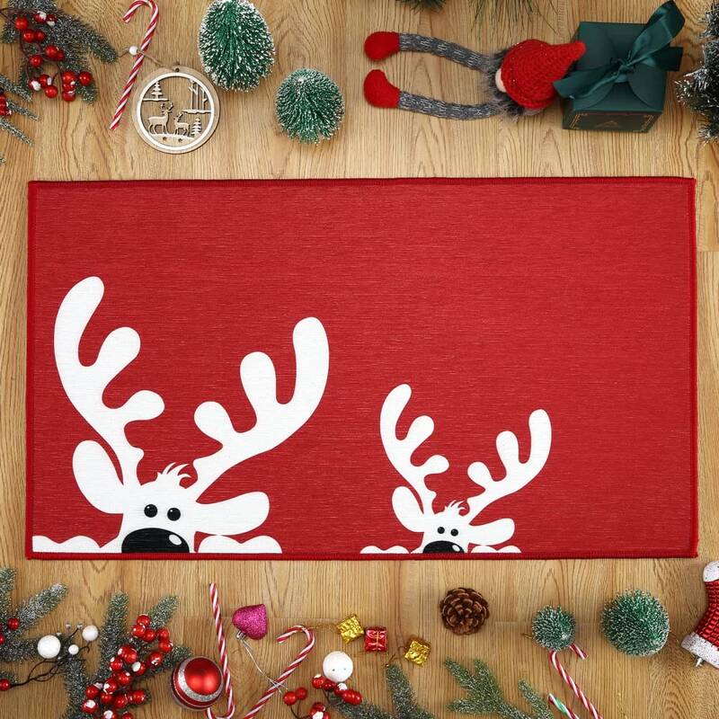 Garvee Christmas Doormat, 17 x 29 Winter Seasonal Door Mat for Outdoor Non Slip Rubber Backing Bath Mat Xmas Floor Mats I...