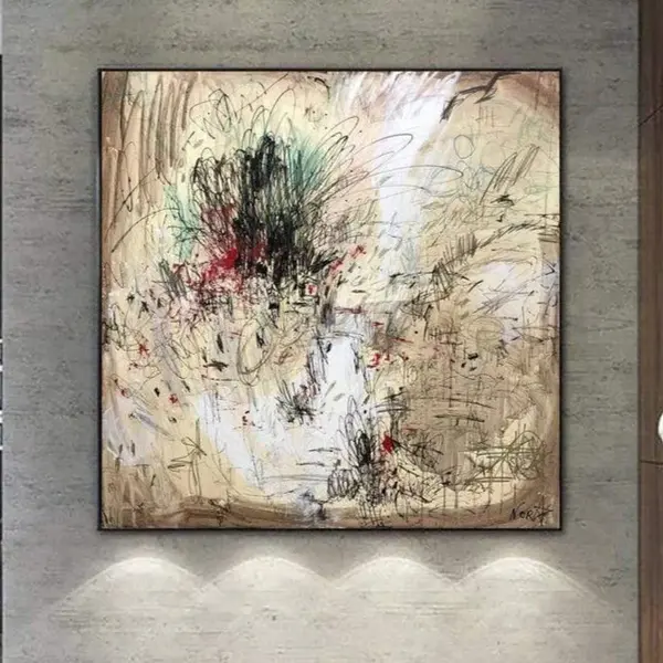 Large Beige Painting On Canvas Modern Fine Art Abstract Art Wall Decor | THISTLE