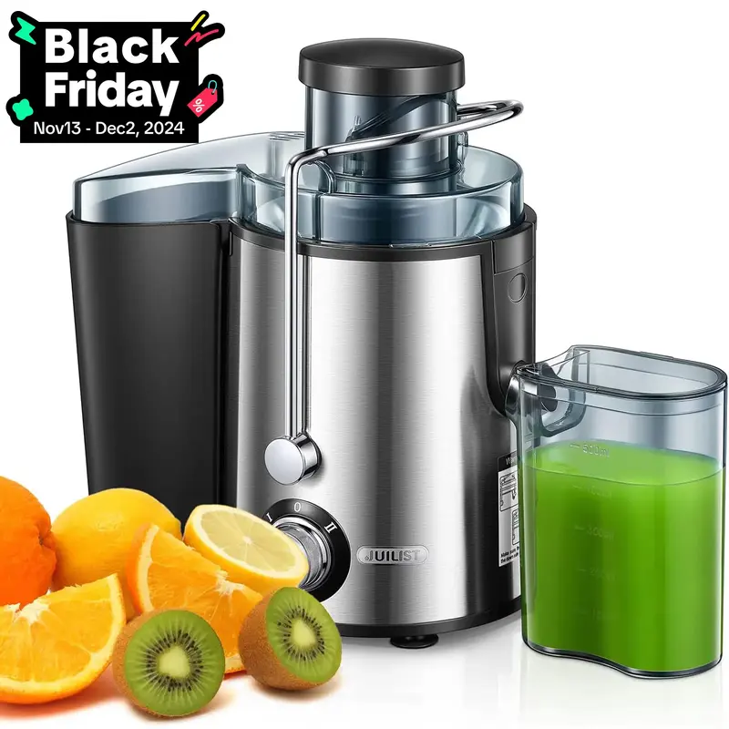 Juicer Machines, Juilist Vegetable and Fruit Easy to Clean, Compact Centrifugal Juicer Extractor with 3\