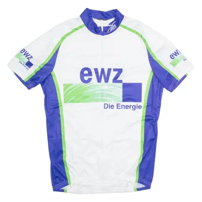 CUORE Cycling Zip Up Mens Jersey White High Neck M