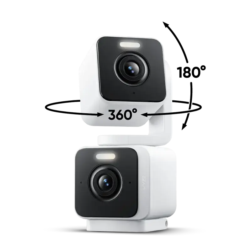 Wyze Duo Cam Pan — Wired 2K Dual Security Camera, Indoor/Outdoor, Pan Tilt Zoom (PTZ) w/ 360° Motion Tracking, Color Night...