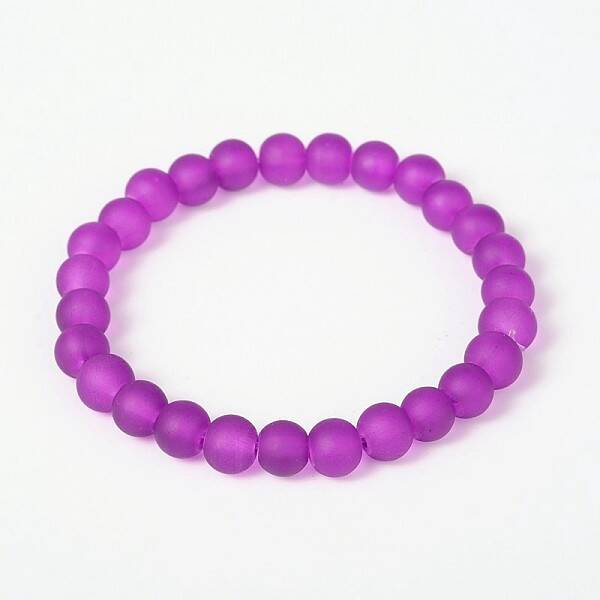 Stretchy Frosted Glass Beads Kids Bracelets for Children's Day