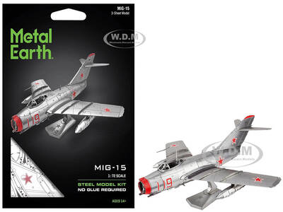 Model Kit Mikoyan-Gurevich MiG-15 Fighter Aircraft Korean War Soviet Air Force (Moderate Difficulty) Steel Model by Metal E...