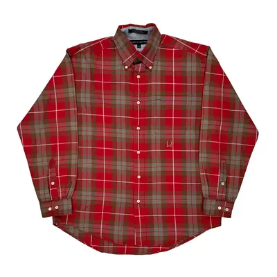 Tommy Hilfiger Checked Shirt - Medium Red Cotton