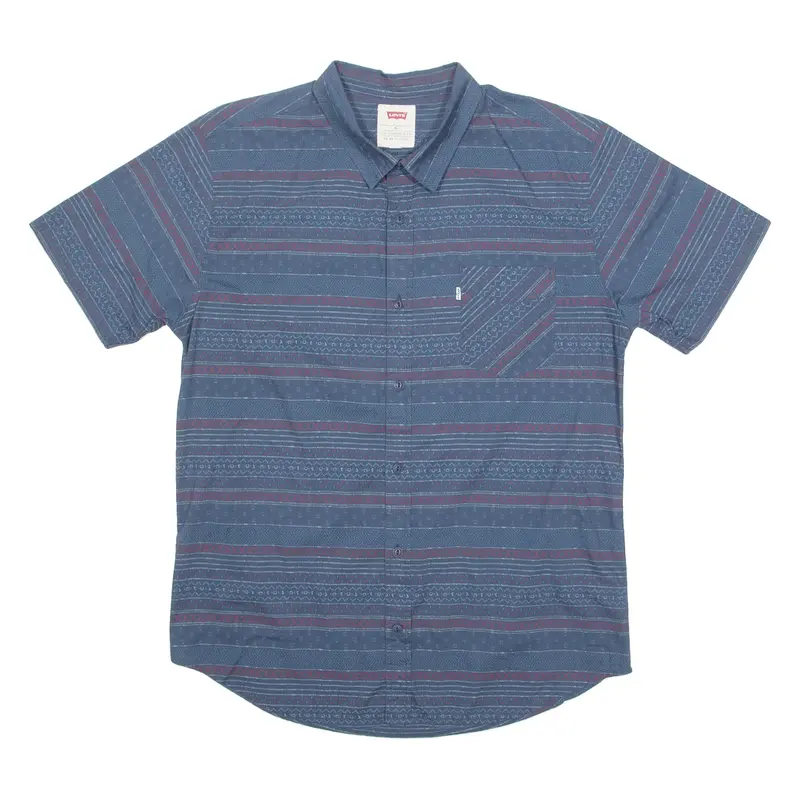 LEVI'S Mens Shirt Blue Crazy Pattern XL