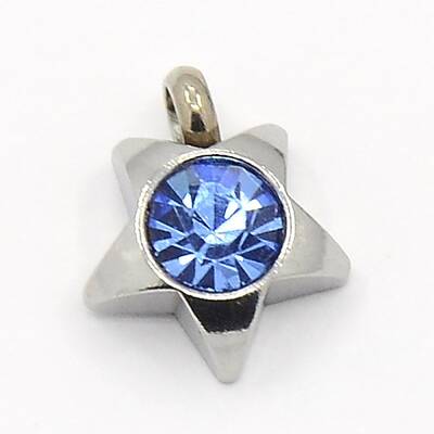 201 Stainless Steel Rhinestone Star Charm Pendants
