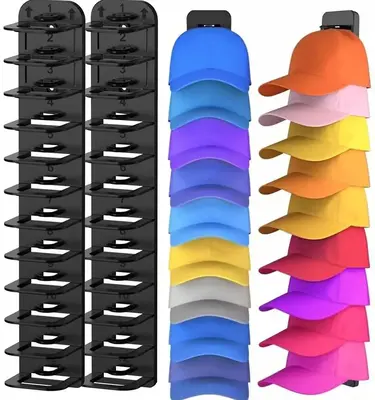 2 Upgraded Oversized Baseball Cap Organizers. Hold 24 caps, install easily without drilling. Ideal for closet doors, wardrobe...