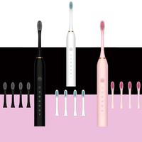 Professional Electric Toothbrush Kit with 6 Cleaning Modes, 1 Count Rechargeable Deep Cleaning Toothbrush with 4 Brush Heads,...