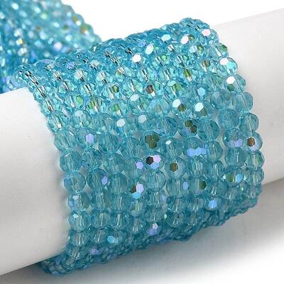 Electroplate Transparent Glass Beads Strands