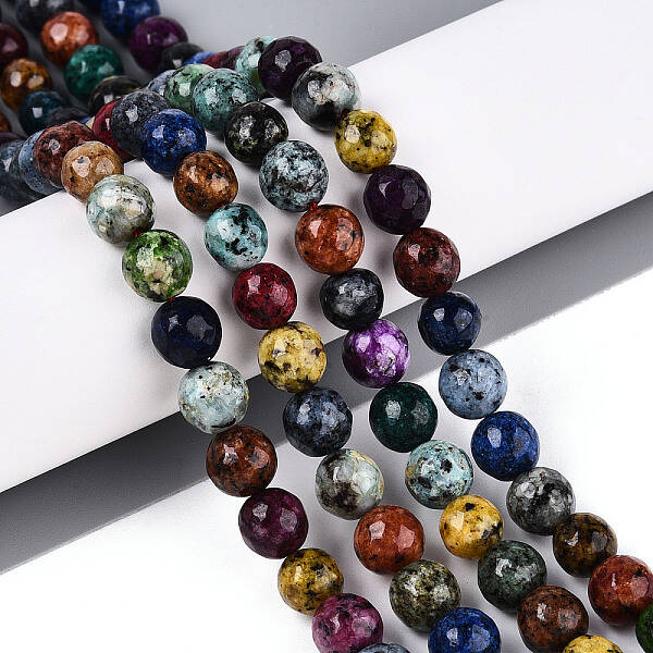 Dyed Natural White Jade Beads Strands