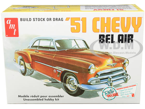 Skill 2 Model Kit 1951 Chevrolet Bel Air 2-in-1 Kit Retro Deluxe Edition 1/25 Scale Model by AMT