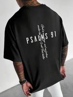 Men's Letter Print Drop Shoulder Tee, Regular Fit Casual Short Sleeve Round Neck T-Shirt for Summer, Men's Top for Daily Wear...